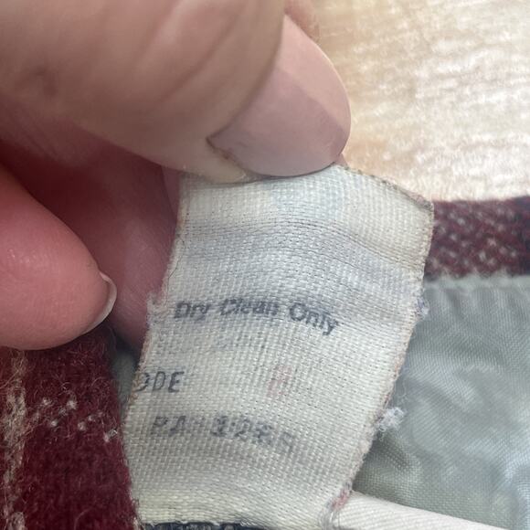 Vintage Woolrich Wool Burgundy Plaid Flannel Shirt Men’s Small Utility USA Made - Picture 6 of 13